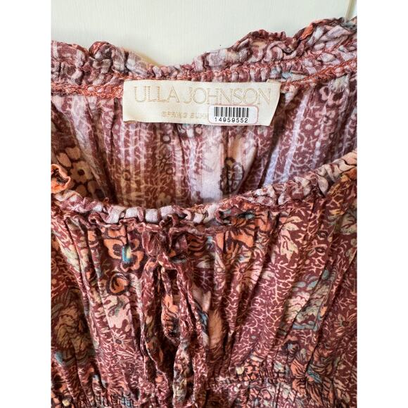 ULLA JOHNSON Juniper Puff Sleeve Mini Dress in Rosebud Crimson Size 2 $375 MSRP - Picture 4 of 13
